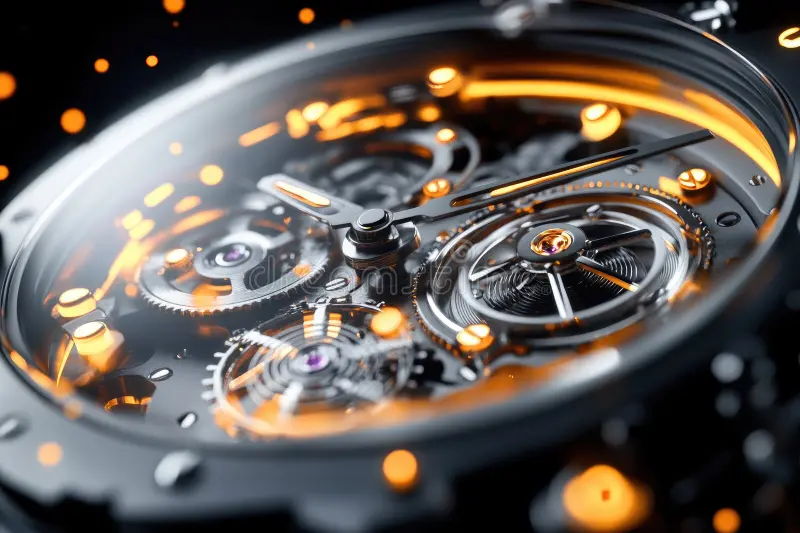 intricate mechanical watch gears motion showcasing precision engineering luxury design 406578624